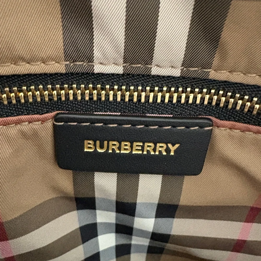 Burberry Black Nylon Tote Gold Zip Detail